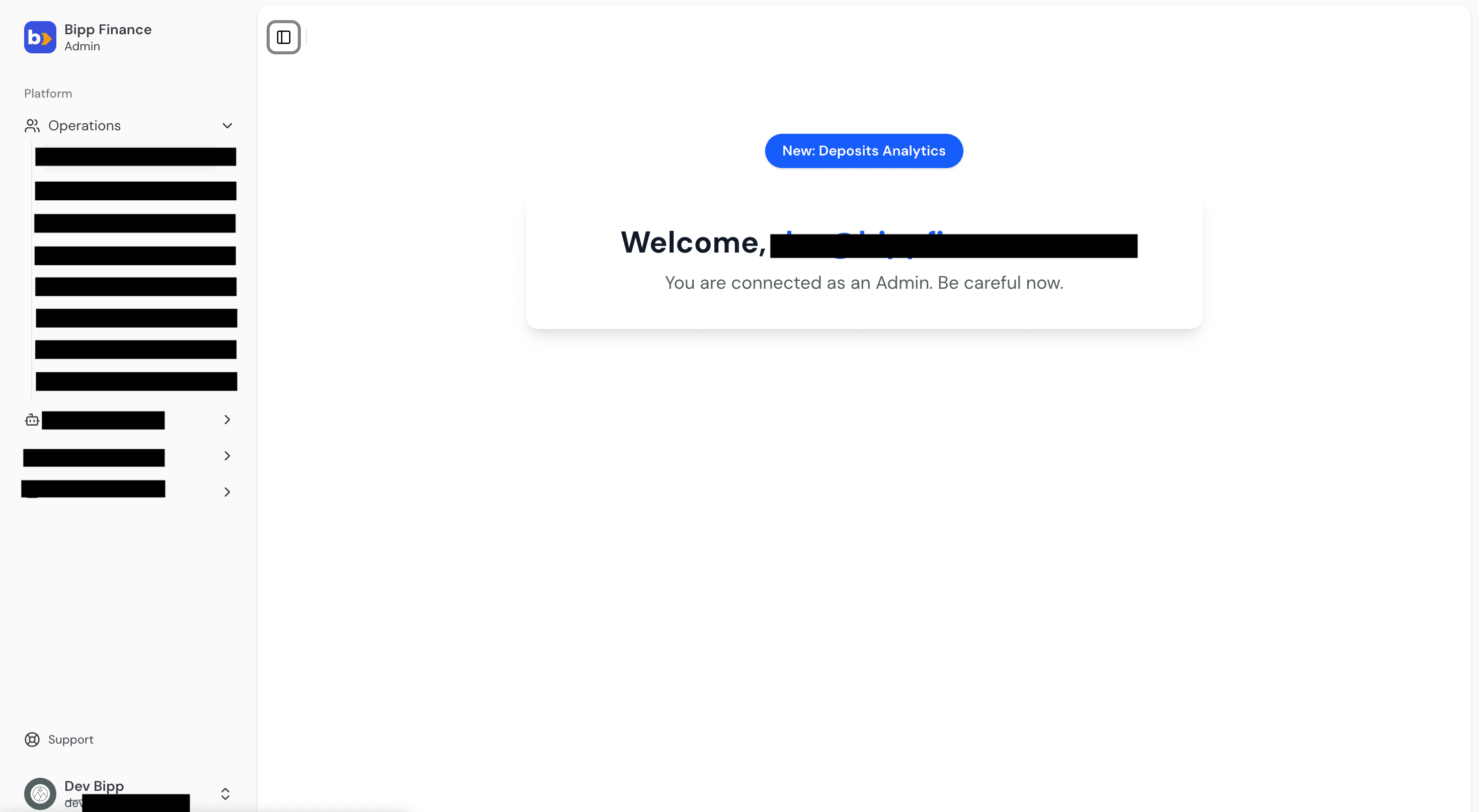 Bipp Finance - Admin Dashboard